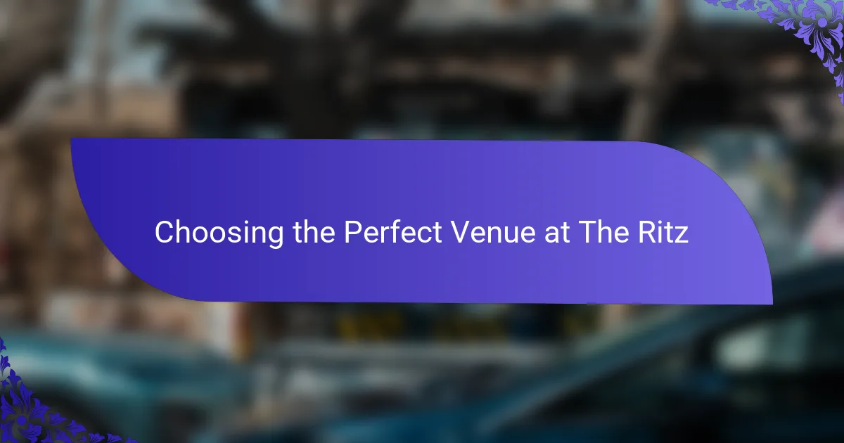 Choosing the Perfect Venue at The Ritz