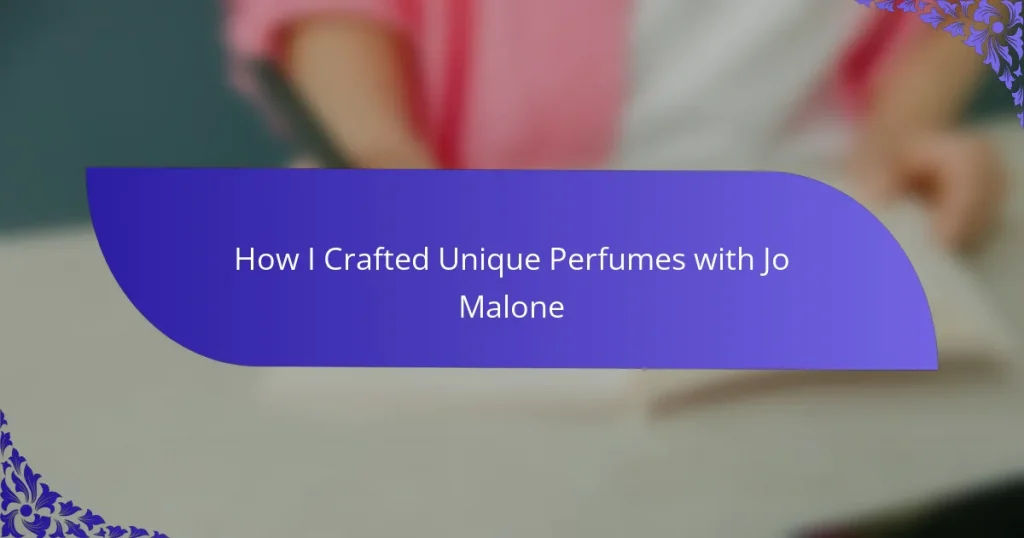 How I Crafted Unique Perfumes with Jo Malone