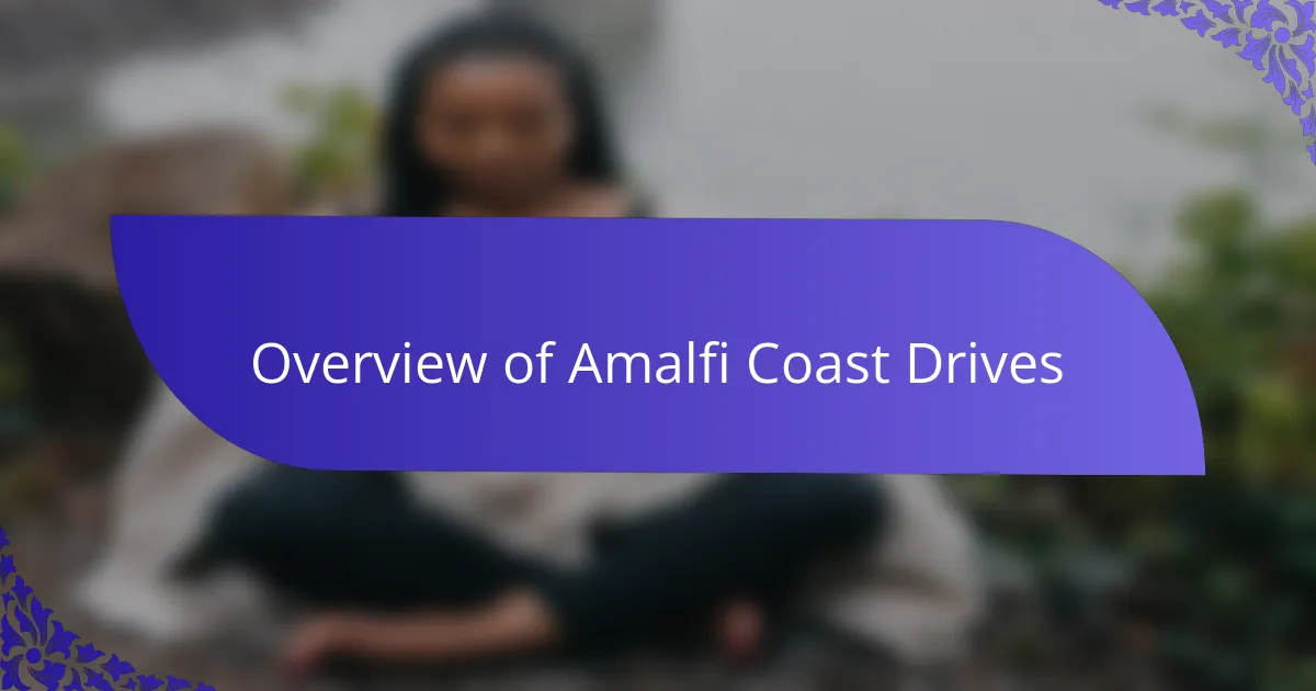 Overview of Amalfi Coast Drives