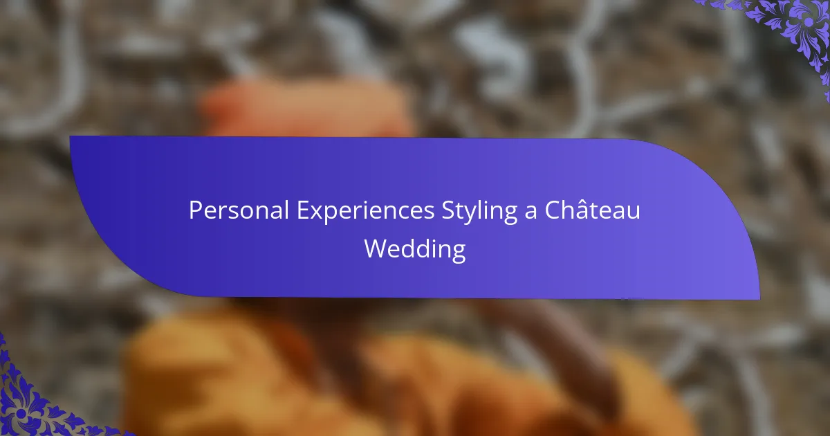 Personal Experiences Styling a Château Wedding