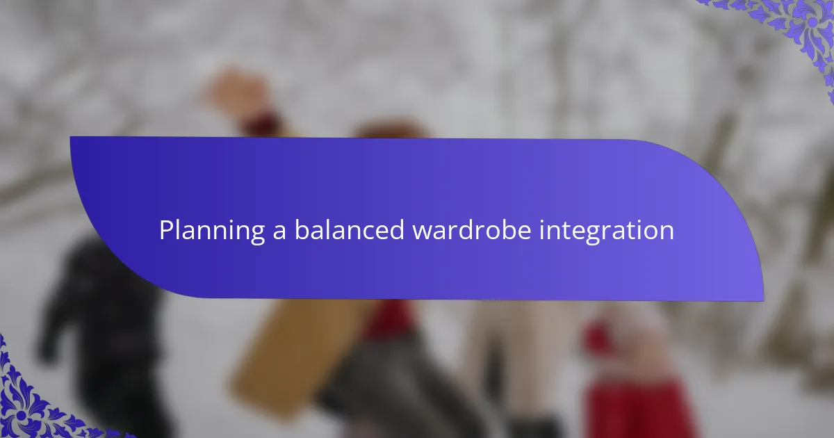 Planning a balanced wardrobe integration