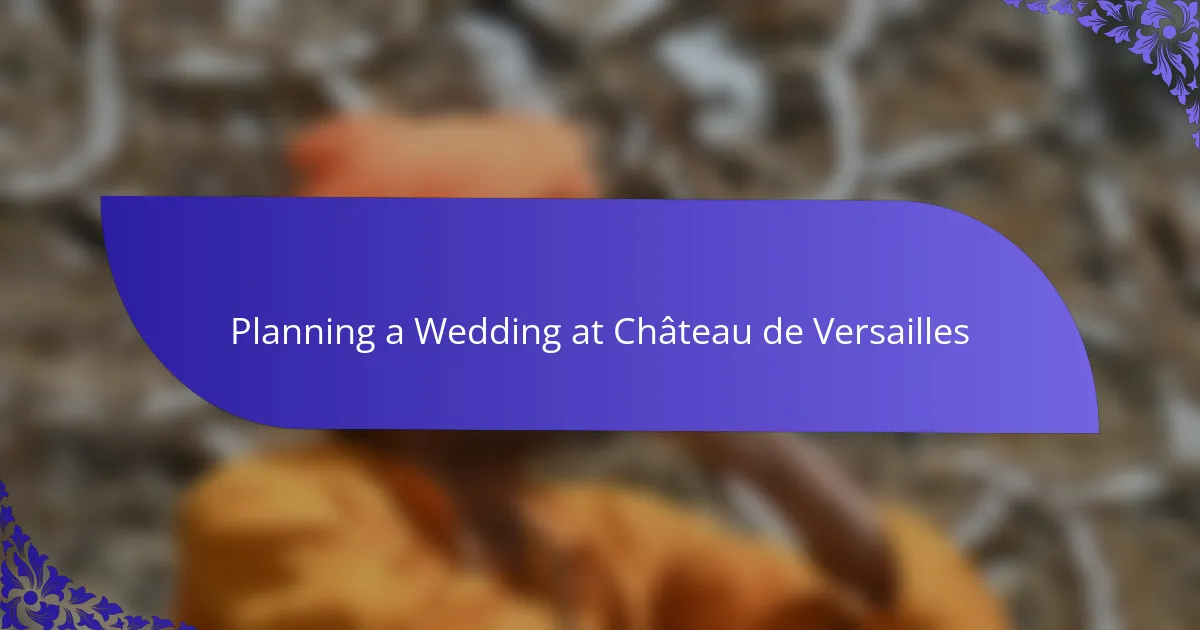 Planning a Wedding at Château de Versailles