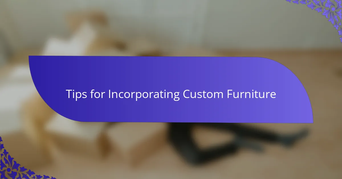 Tips for Incorporating Custom Furniture