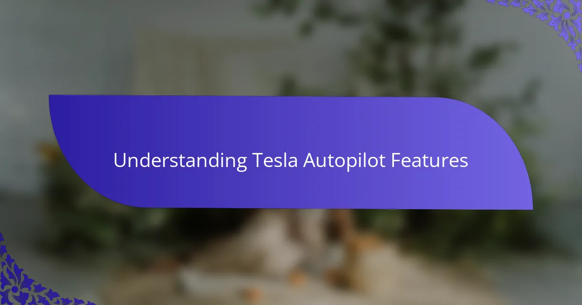 Understanding Tesla Autopilot Features